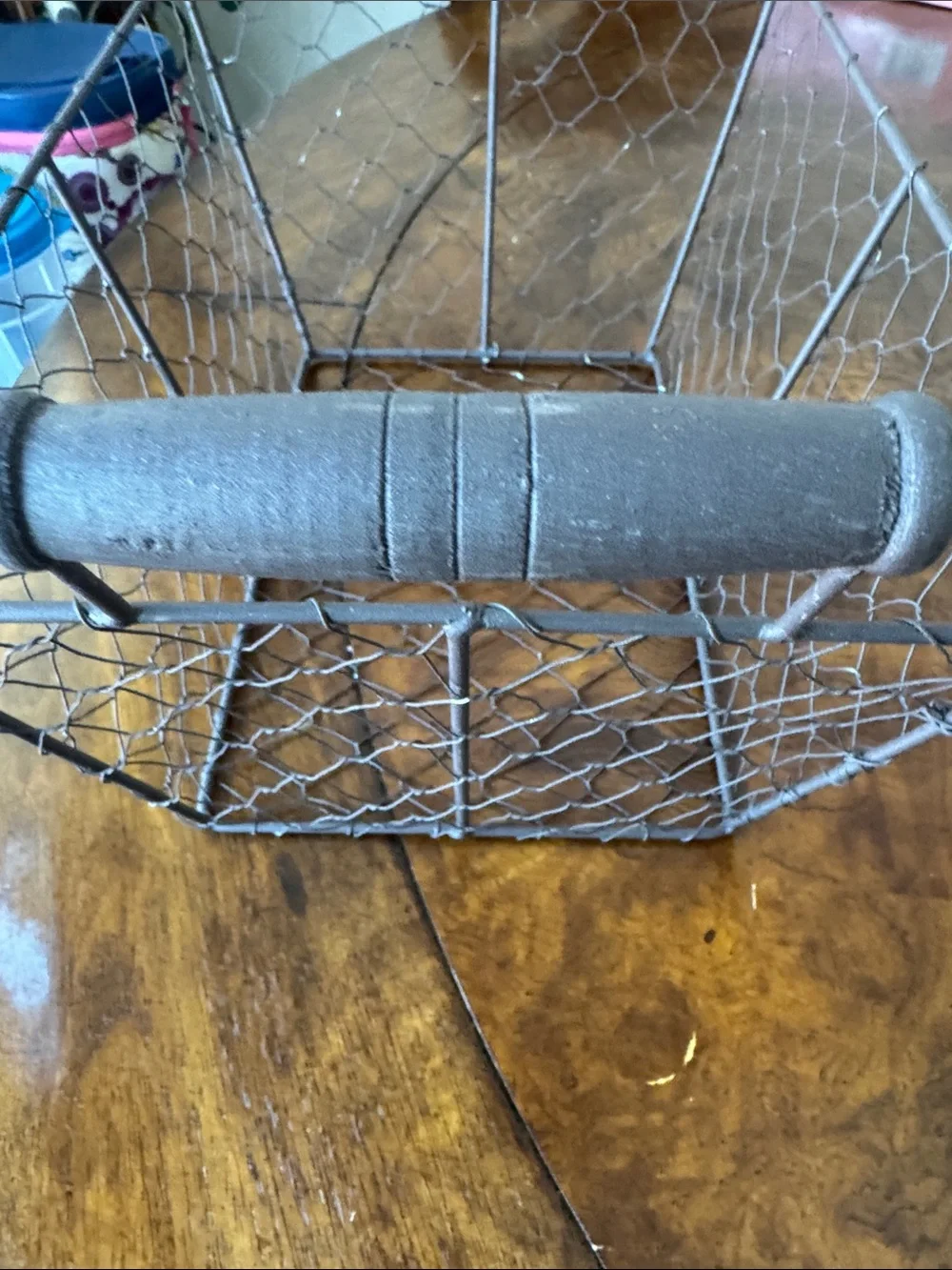 Rustic Wire Storage Basket with Gray Finish